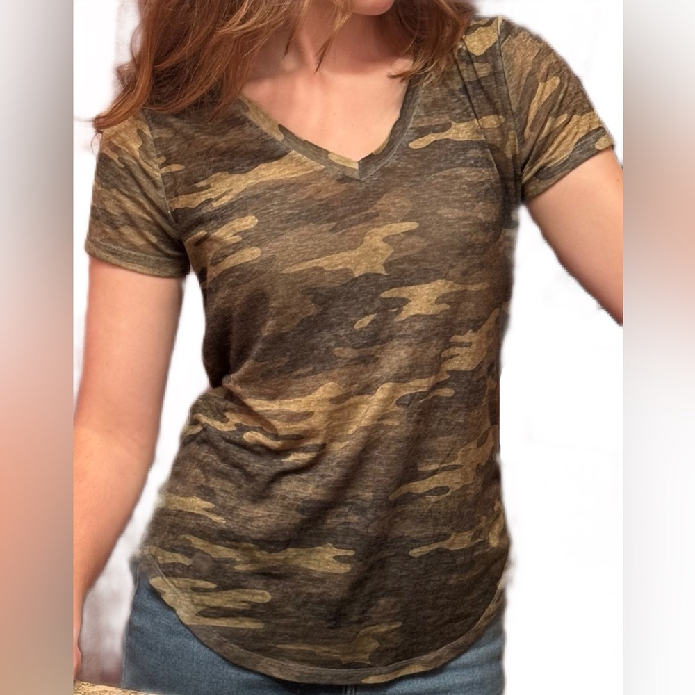 Style & Co Camouflage V-neck T-Shirt